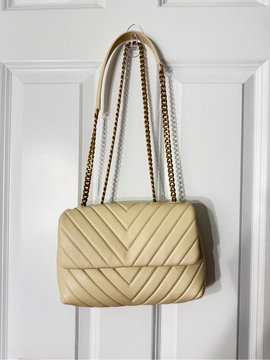 Quince Handbags - Quince Cream Quilted Chevron Chain-Shoulder Bag
